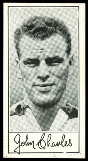 Barratt - J. Charles (Leeds United) **VARIANT** -  'Famous Footballers A.4'  - (1956)