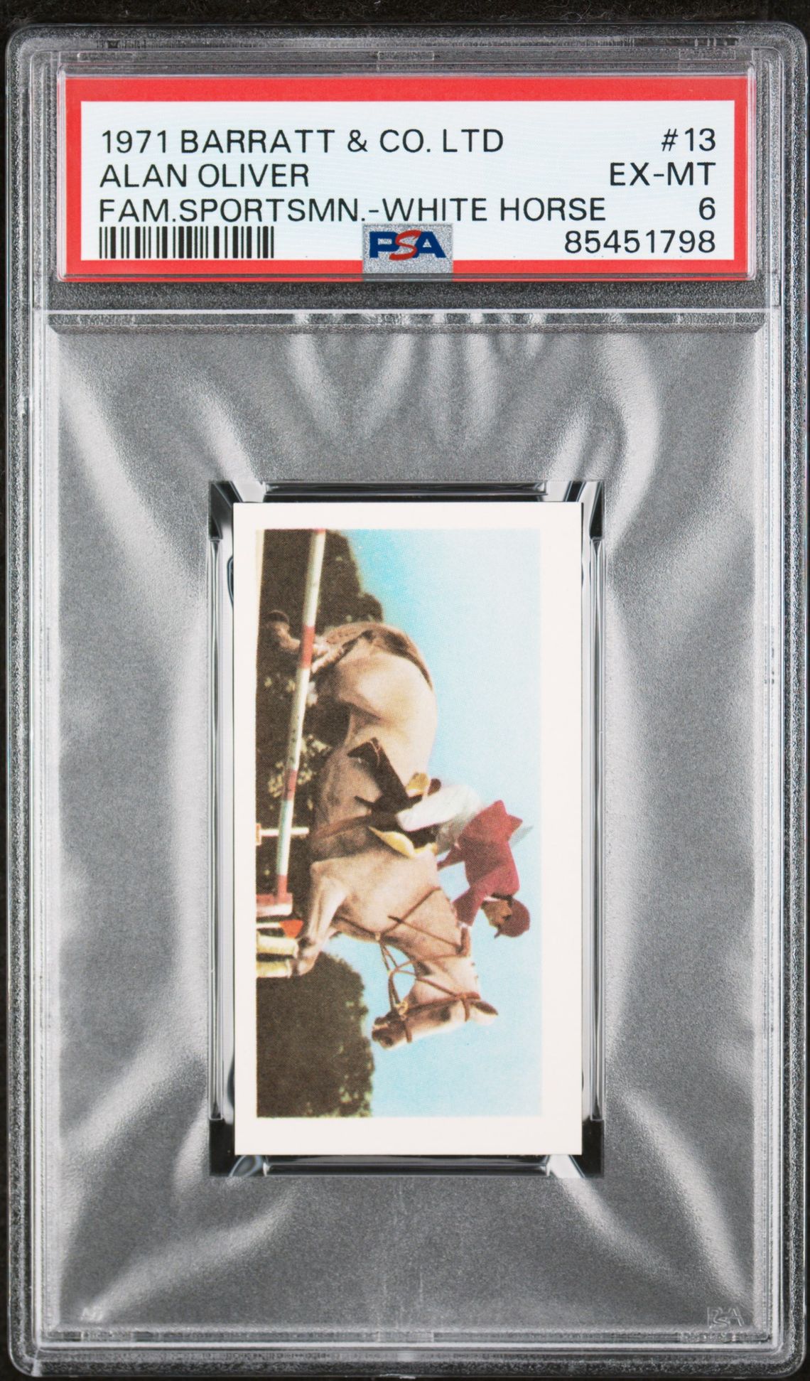 Barratt - 'Famous Sportsmen' (1971) - Alan Oliver (Show Jumping - blue coat) **PSA6** Barratt - 'Famous Sportsmen' (1971) - Alan Oliver (Show Jumping - blue coat) **PSA6**