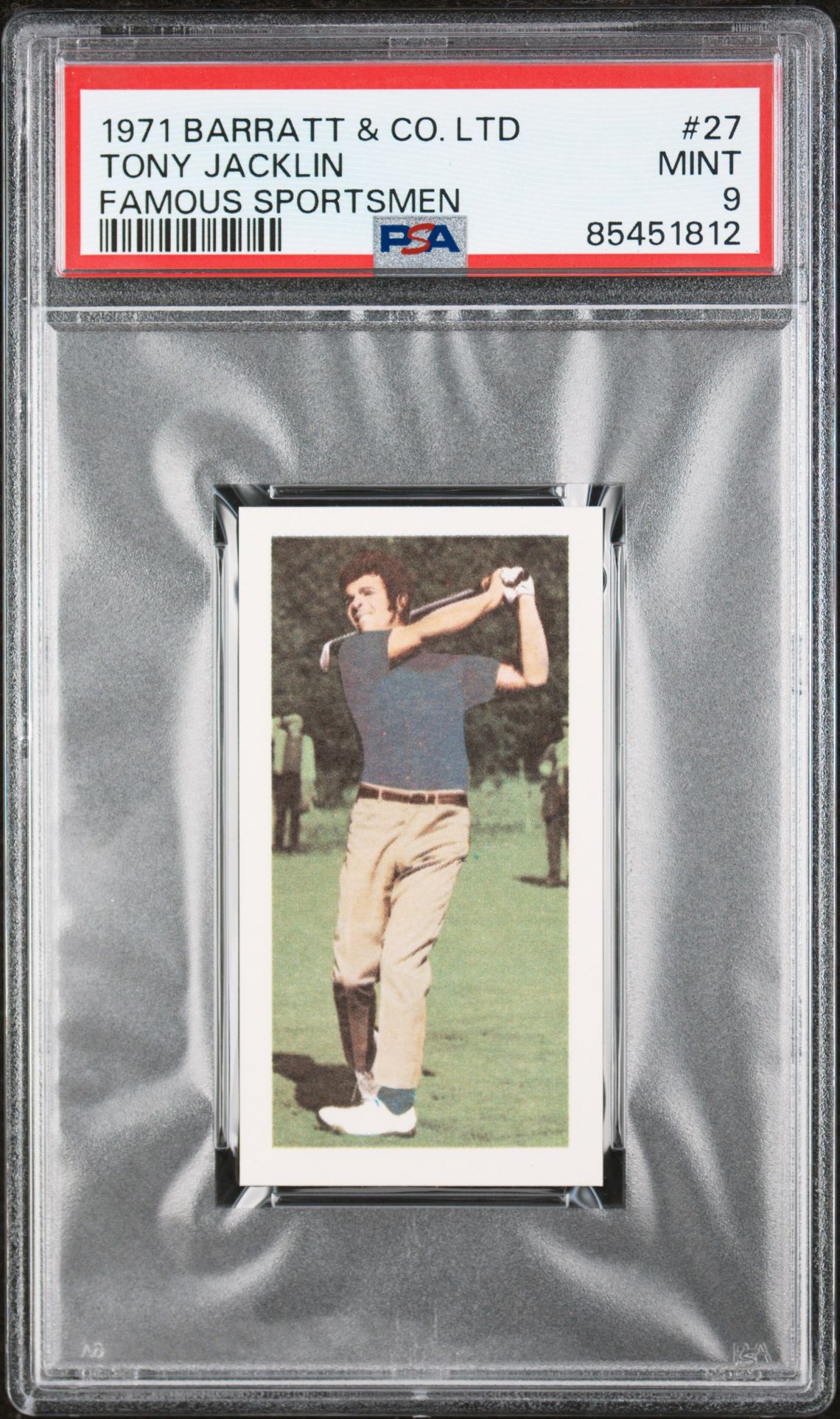 Barratt - 'Famous Sportsmen' (1971) - Tony Jacklin (Golf) **PSA9** Barratt - 'Famous Sportsmen' (1971) - Tony Jacklin (Golf) **PSA9**