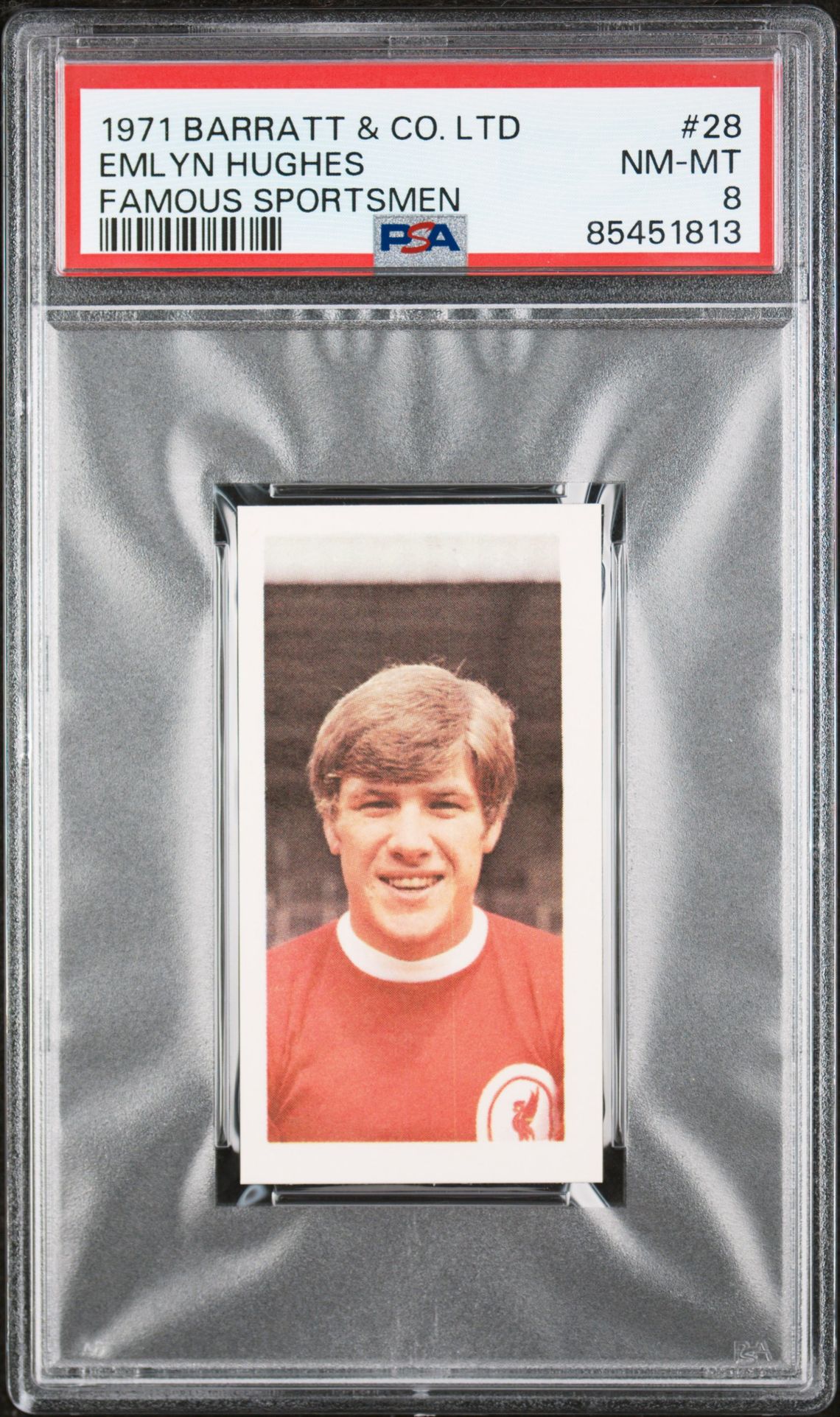 Barratt - 'Famous Sportsmen' (1971) - Emlyn Hughes (Liverpool) **PSA8** Barratt - 'Famous Sportsmen' (1971) - Emlyn Hughes (Liverpool) **PSA8**