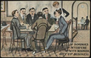 Solomon Bros - 'If Dominoes Interfere with Business - Stocker Shaw' () - Unused Postcard