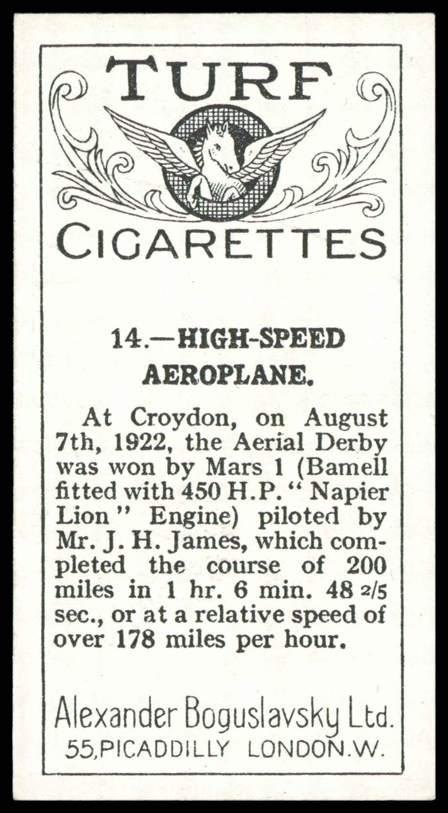 Boguslavsky - High Speed Aeroplane - Mr. J.H. James - 'Sports Records' (1925) Boguslavsky - High Speed Aeroplane - Mr. J.H. James - 'Sports Records' (1925)