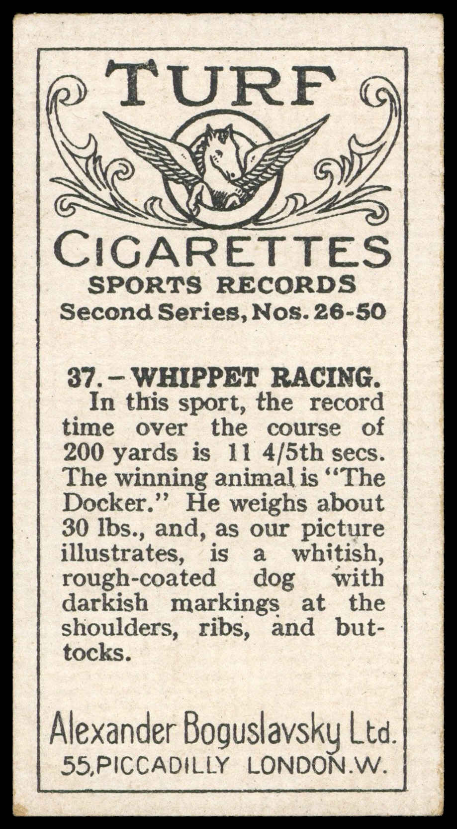 Boguslavsky - 'Sports Records (S2)' (1925) - #37 - Whippet Racing - The Docker Boguslavsky - 'Sports Records (S2)' (1925) - #37 - Whippet Racing - The Docker