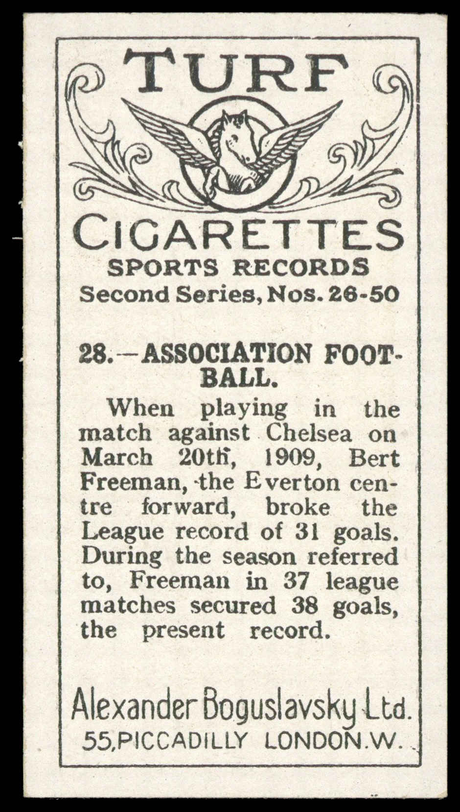 Boguslavsky - 'Sports Records (S2)' (1925) - Association Football - Bert Freeman (Everton) Boguslavsky - 'Sports Records (S2)' (1925) - Association Football - Bert Freeman (Everton)