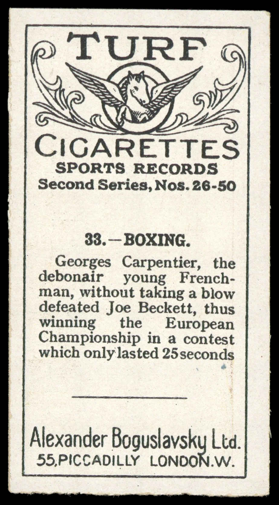 Boguslavsky - 'Sports Records (S2)' (1925) - Boxing - Georges Carpentier Boguslavsky - 'Sports Records (S2)' (1925) - Boxing - Georges Carpentier