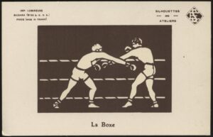 Silhouettes des Ateliers - 'La Boxe' () - Unused Boxing Postcard