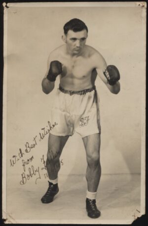 Signed - 'Bobby Fuller Australian Lightweight' (1945) - Boxing Photo