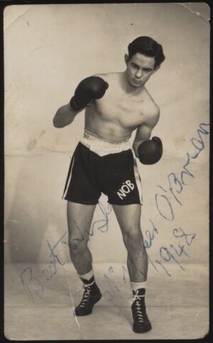 Signed - 'Nipper O'Brien Australian Lightweight' (1948) - Boxing Photo