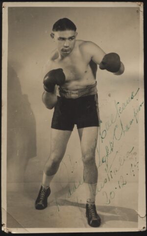 Signed - 'Tommy Colteaux Australian Middleweight Champion' (1944) - Boxing Photo