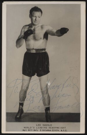 Signed - 'Lee Savold Heavy Weight Contender' (c1950) - Boxing Photo