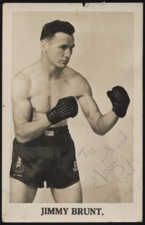 Signed - 'Jimmy Brunt British Middleweight' (c1946) - Boxing Photo