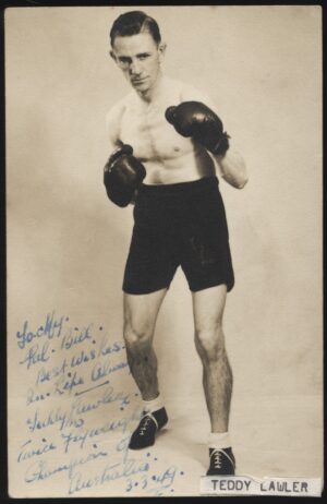 Signed - 'Teddy Lawler Australian Flyweight Champion' (1949) - Boxing Photo