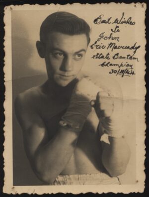 Signed - 'Eric McCreadie Austrlalian State Bantamweight Champion' (1944) - Boxing Photo