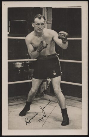 Signed - 'Ronnie James World Lighweight Title Fighter' (1946) - Boxing Photo
