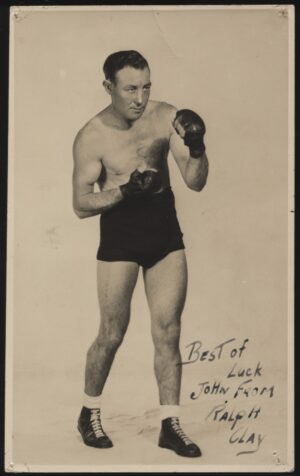 Signed - 'Ralph Clay Australian Lightweight' (c1944) - Boxing Photo