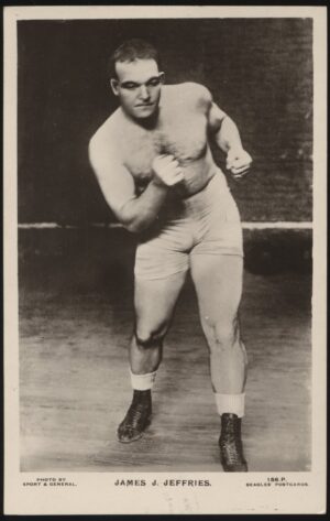 Beagles Famous Boxers - 'James J Jeffries 156 P' (c1923) - Unused Boxing Postcard