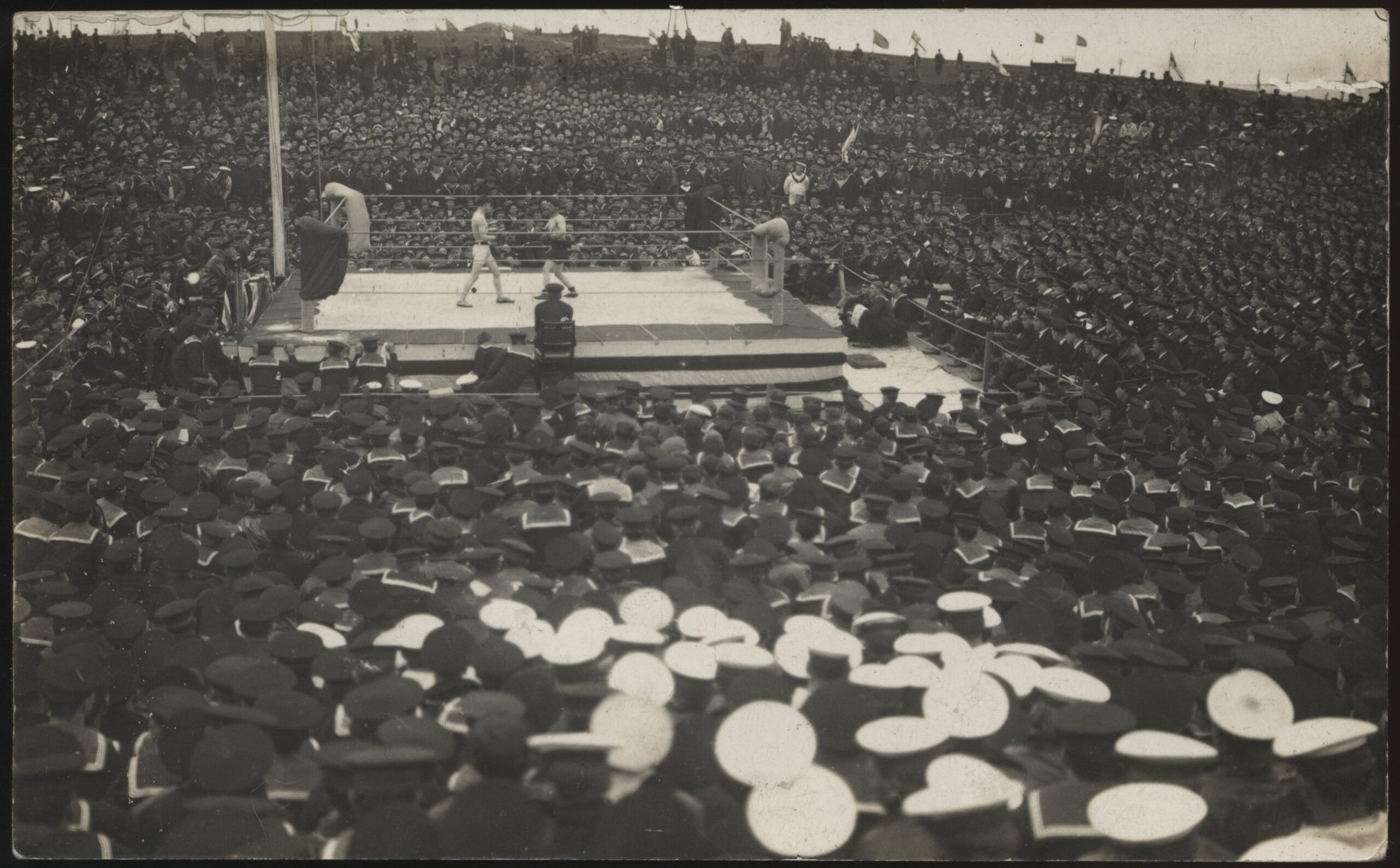 Real Photo - 'Navy Boxing Fight' (c1910's) - Unused Boxing Postcard Real Photo - 'Navy Boxing Fight' (c1910's) - Unused Boxing Postcard