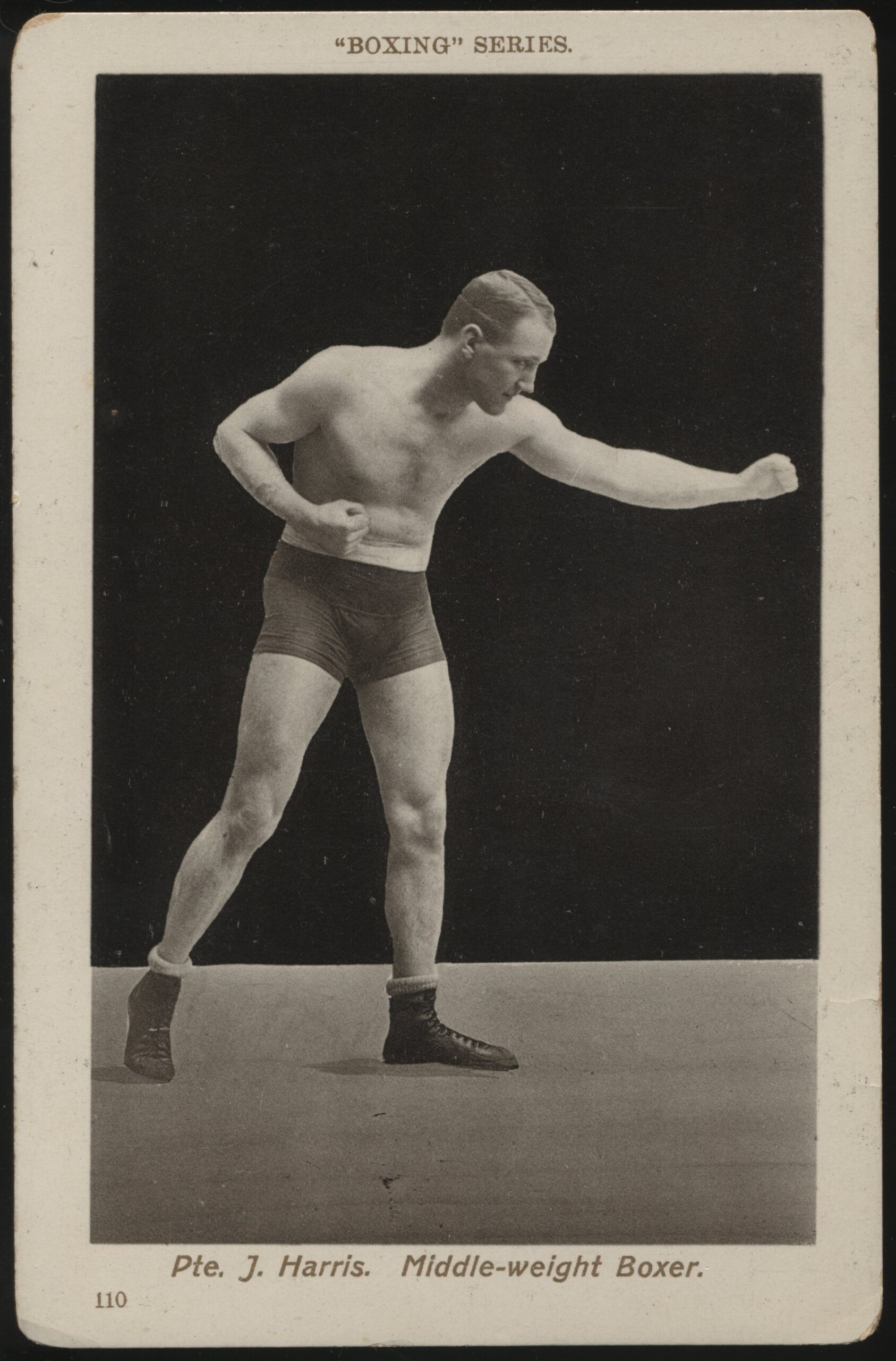 Boxing Series - 'Pte J. Harris Middle-Weight Boxer' (c1908) - Unused Postcard Boxing Series - 'Pte J. Harris Middle-Weight Boxer' (c1908) - Unused Postcard