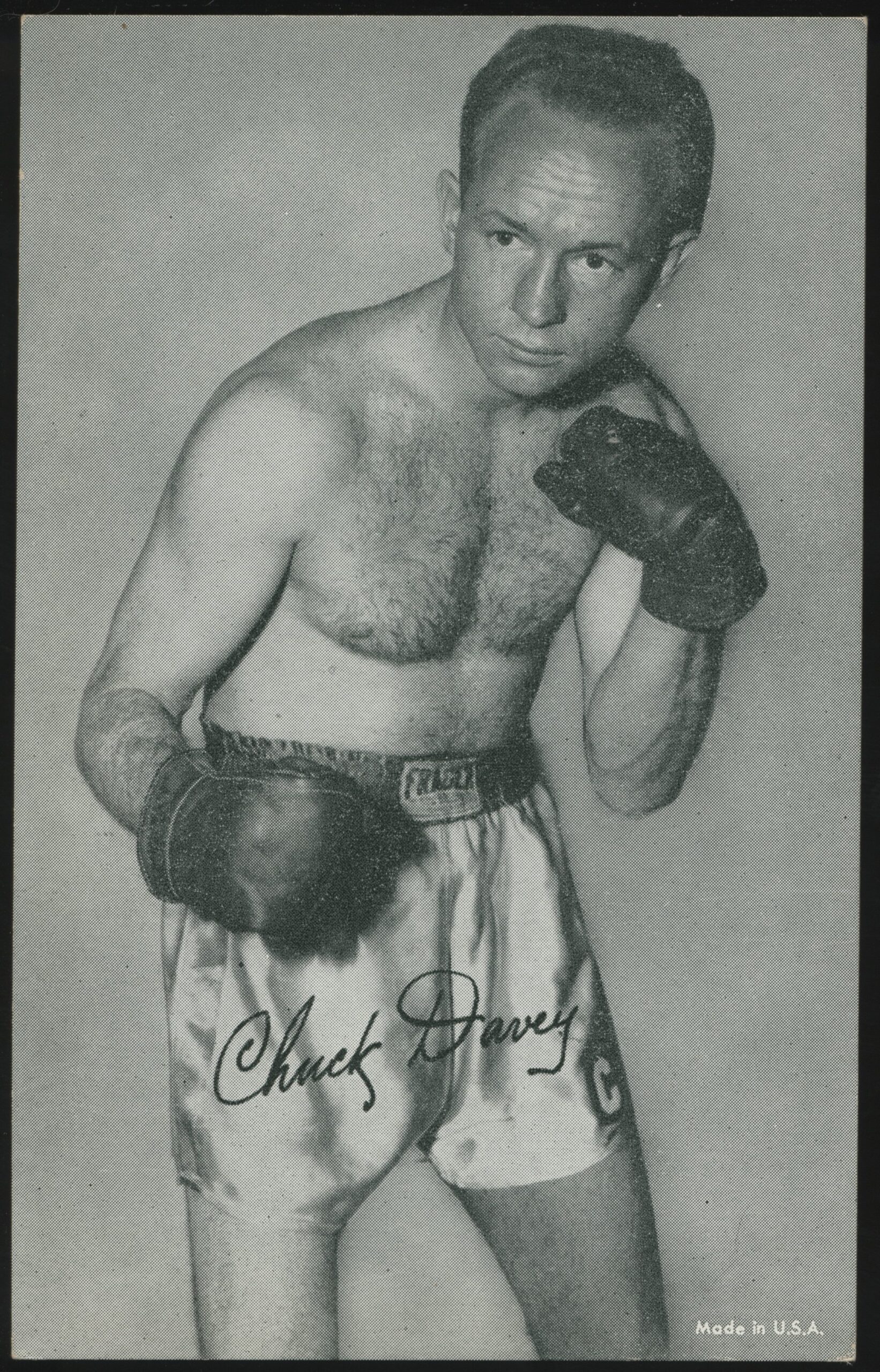 Exhibit Supply Co. - 'Chuck Davey' (1947-66) - Boxing Exhibit Card Exhibit Supply Co. - 'Chuck Davey' (1947-66) - Boxing Exhibit Card