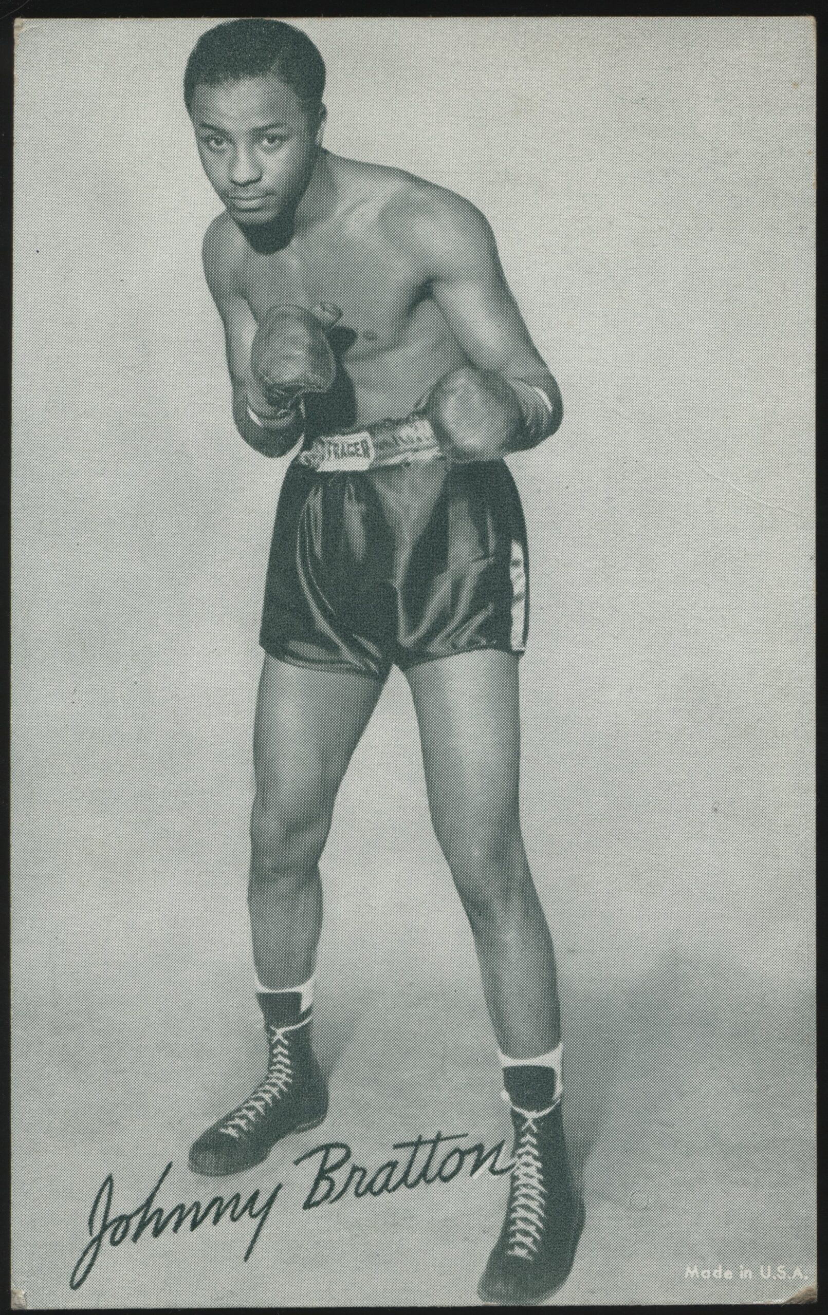 Exhibit Supply Co. - 'Johnny Bratton' (1947-66) - Boxing Exhibit Card Exhibit Supply Co. - 'Johnny Bratton' (1947-66) - Boxing Exhibit Card
