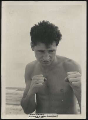 Real Photo - 'Steve Raduly Australian Heavyweight Champ' (1960) - Boxing Photo Card