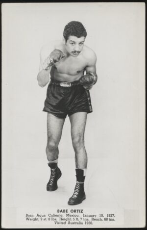 Australian Boxing Photo Card - 'Babe Ortiz (MEX)' (Undated) - Blank Back