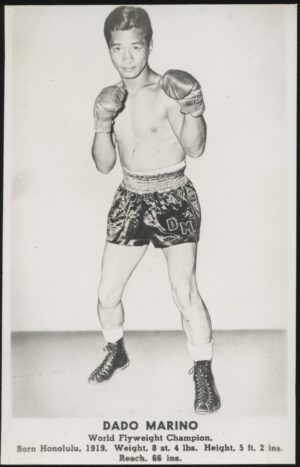 Australian Boxing Photo Card - 'Dado Marino (US) World Flyweight Champ' (Undated) - Blank Back