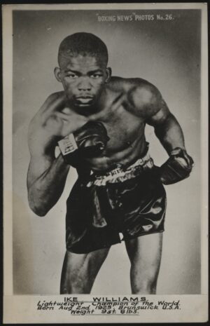 Australian Boxing Photo Card - 'Ike Williams (US) World Lightweight Champion' (Undated) - Blank Back