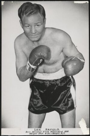 Australian Boxing Photo Card - 'Lee Savold (US) Heavyweight Contender' (Undated) - Blank Back