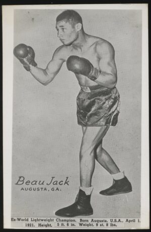 Australian Boxing Photo Card - 'Beau Jack (US) World Lightweight Champ' (Undated) - Blank Back