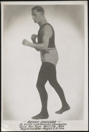 Australian Boxing Photo Card - 'Benny Leonard (US) World Lightweight Champ' (Undated) - Blank Back