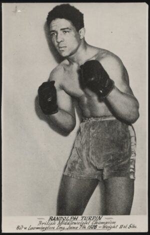 Australian Boxing Photo Card - 'Randolph Turpin (GB) British Middleweight Champ' (Undated) - Blank Back