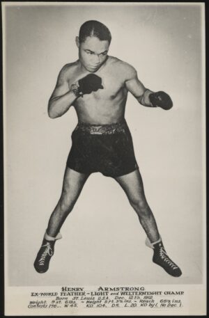 Australian Boxing Photo Card - 'Henry Armstrong (US) Double World Champ' (Undated) - Blank Back