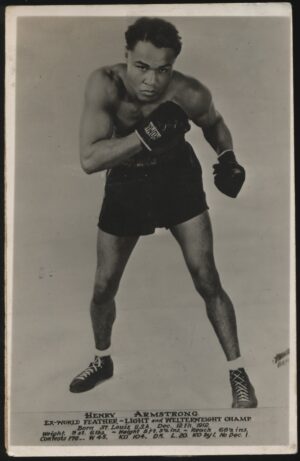 Australian Boxing Photo Card - 'Henry Armstrong (US) FeatherLight & Welterweight Champ' (Undated) - Blank Back
