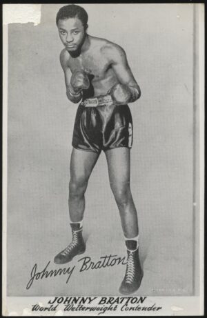 Australian Boxing Photo Card - 'Johnny Bratton (US) World Welterweight Contender' (Undated) - Blank Back