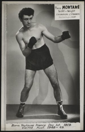 Australian Boxing Photo Card - 'Pierre Montane (FRA) French Lightweight Champ' (Undated) - Blank Back