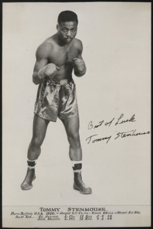 Australian Boxing Photo Card - 'Tommy Stenhouse (US) Lightweight' (Undated) - Blank Back