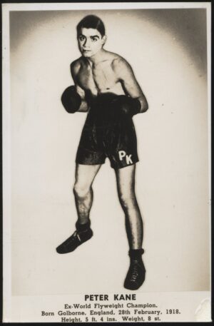 Australian Boxing Photo Card - 'Peter Kane (GB) World Flyweight Champ' (Undated) - Blank Back
