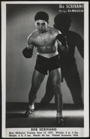 Australian Boxing Photo Card - 'Bob Scrivano (TUN)' (Undated) - Blank Back