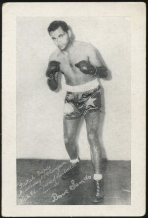 Australian Boxing Photo Card - 'Dave Sands (GB) Triple Australia Champ' (Undated) - Blank Back