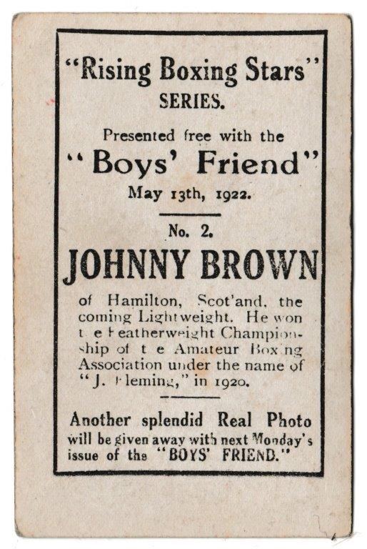 Boys' Friend - 'Rising Boxing Stars' (1922) - Johnny Brown Boys' Friend - 'Rising Boxing Stars' (1922) - Johnny Brown