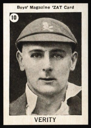 Boys' Magazine - '"Zat" Cards - Cricketers (M)' (1932) - Verity
