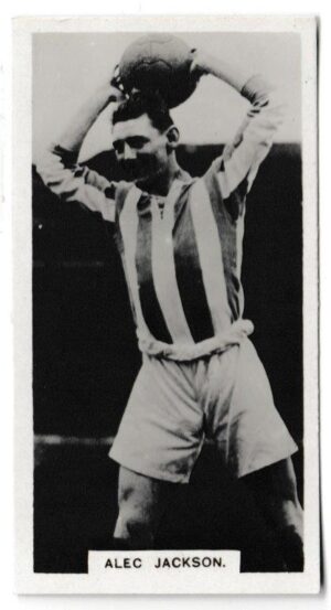 Boys' Magazine - 'Famous Footballers Series' (c1930) - Card #1 - Alec Jackson (Huddersfield Town)