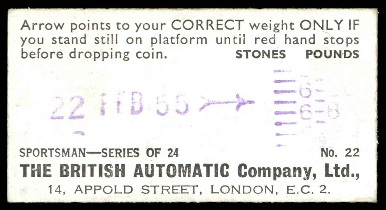 British Automatic - 'Sportsman' (1954) - Joe Davis (Snooker) British Automatic - 'Sportsman' (1954) - Joe Davis (Snooker)