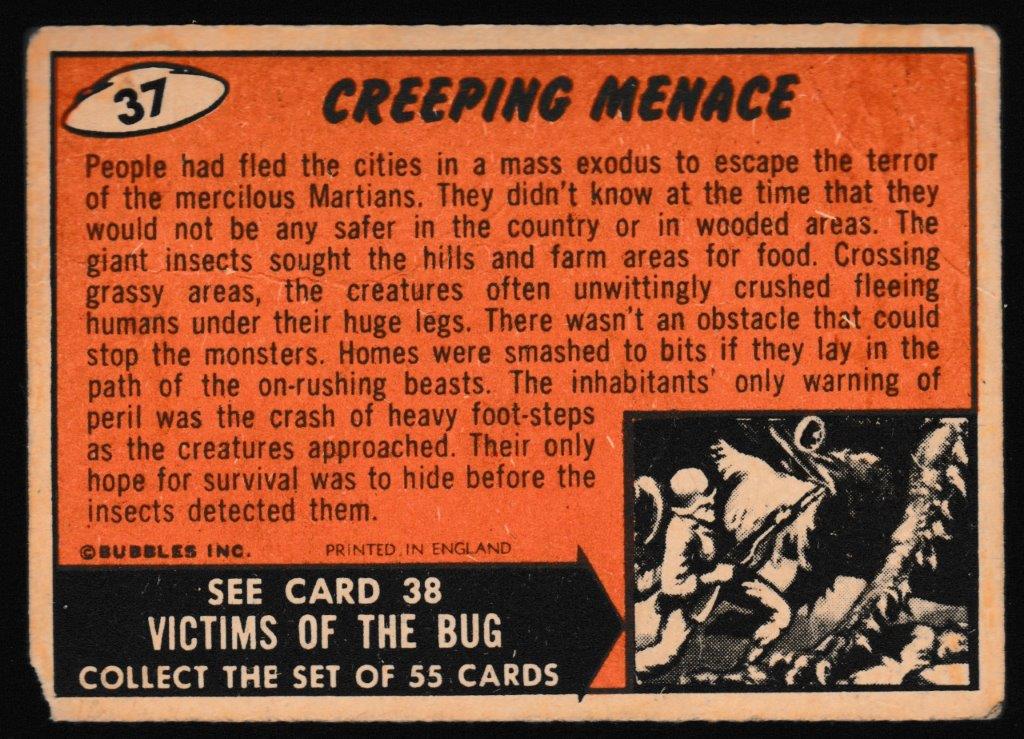 Bubbles Inc - 'Mars Attacks' (1964) - #37 - Creeping Menace Bubbles Inc - 'Mars Attacks' (1964) - #37 - Creeping Menace