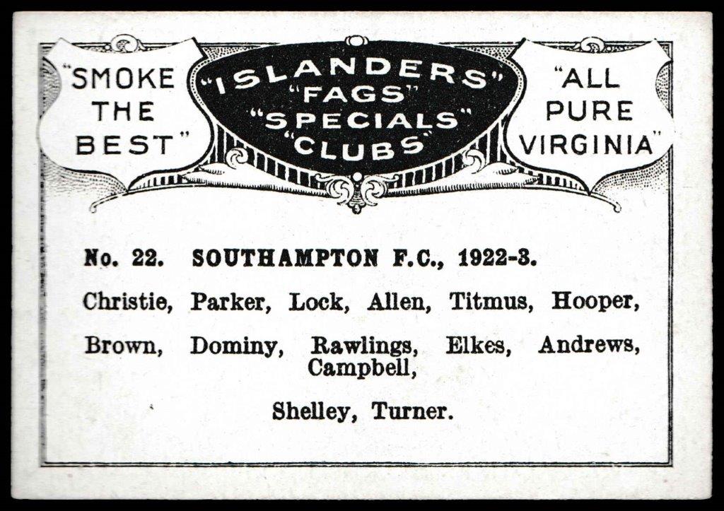 Bucktrout - 'Football Teams' (1924) - Southampton F.C. Bucktrout - 'Football Teams' (1924) - Southampton F.C.