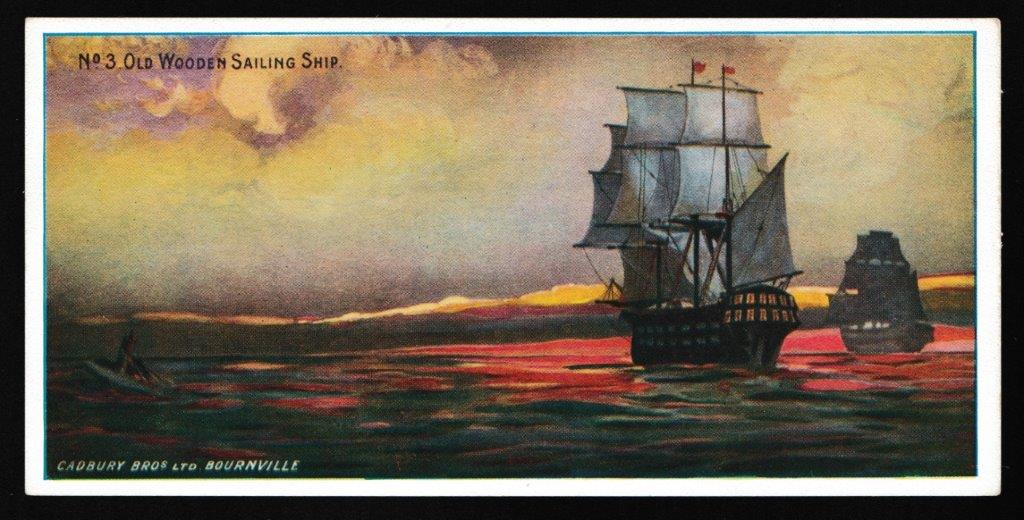Cadbury's - 'Shipping Series D' (c1910) - Card #3 - Old Wooden Sailing Ship Cadbury's - 'Shipping Series D' (c1910) - Card #3 - Old Wooden Sailing Ship