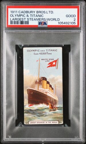 Cadburys - 'Largest Steamers in the World' (1911) - White Star Line - Olympic & Titanic **PSA2**