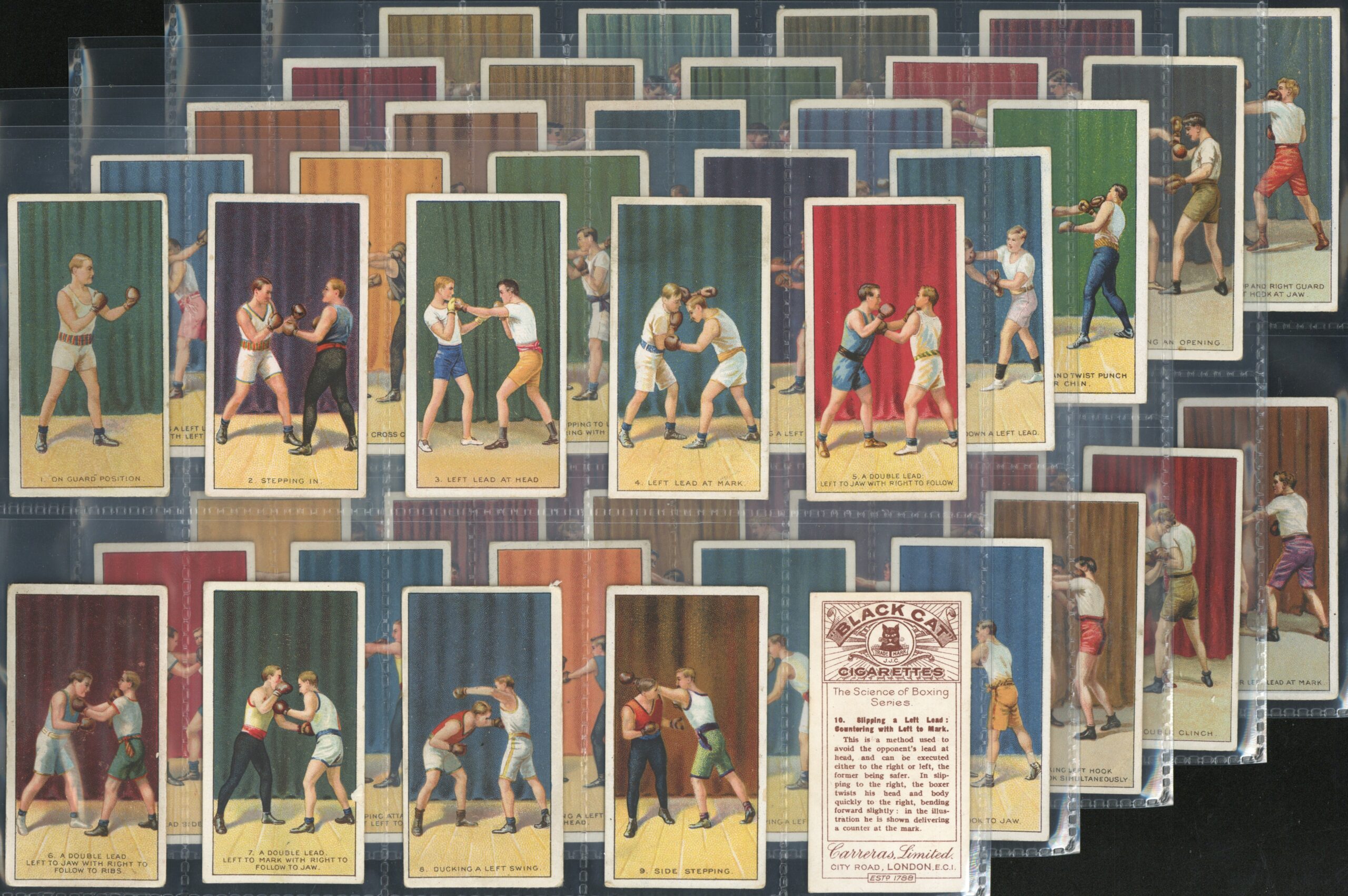 Carreras - 'The Science of Boxing Series (Black Cat)' (c1916) - Complete Set Carreras - 'The Science of Boxing Series (Black Cat)' (c1916) - Complete Set