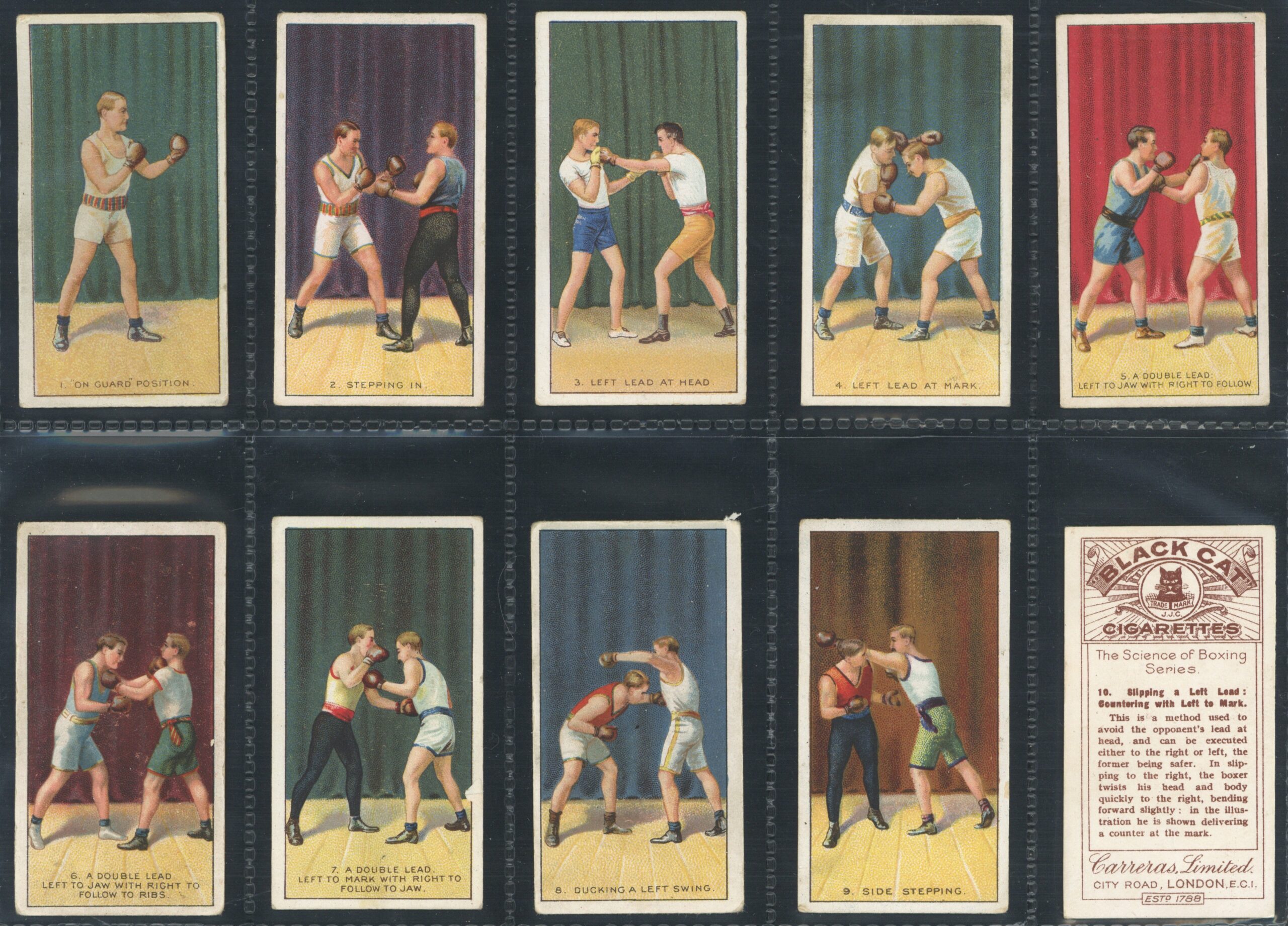 Carreras - 'The Science of Boxing Series (Black Cat)' (c1916) - Complete Set Carreras - 'The Science of Boxing Series (Black Cat)' (c1916) - Complete Set